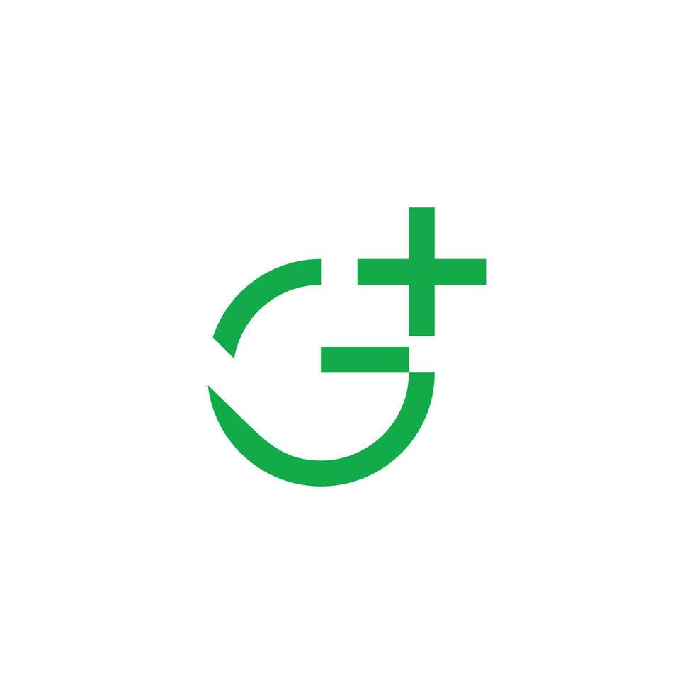 letter g plus medical symbol logo vector