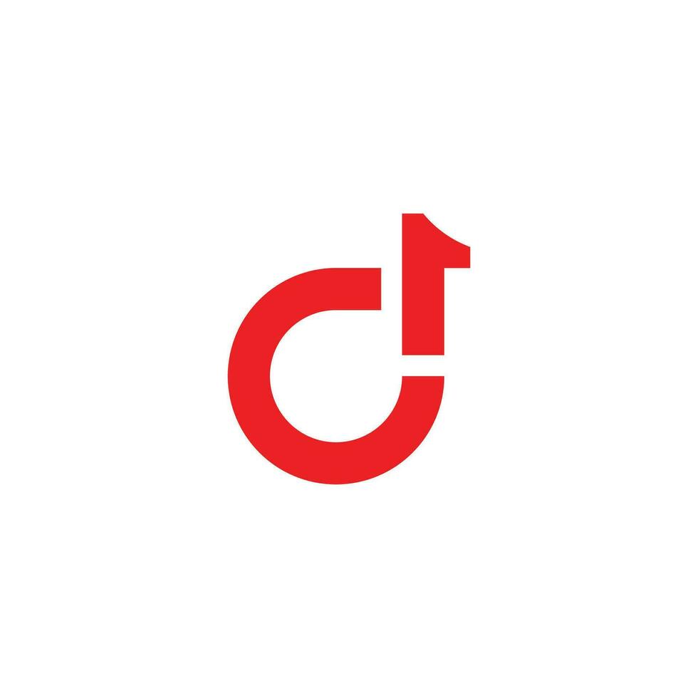 letter d one cd simple round logo vector
