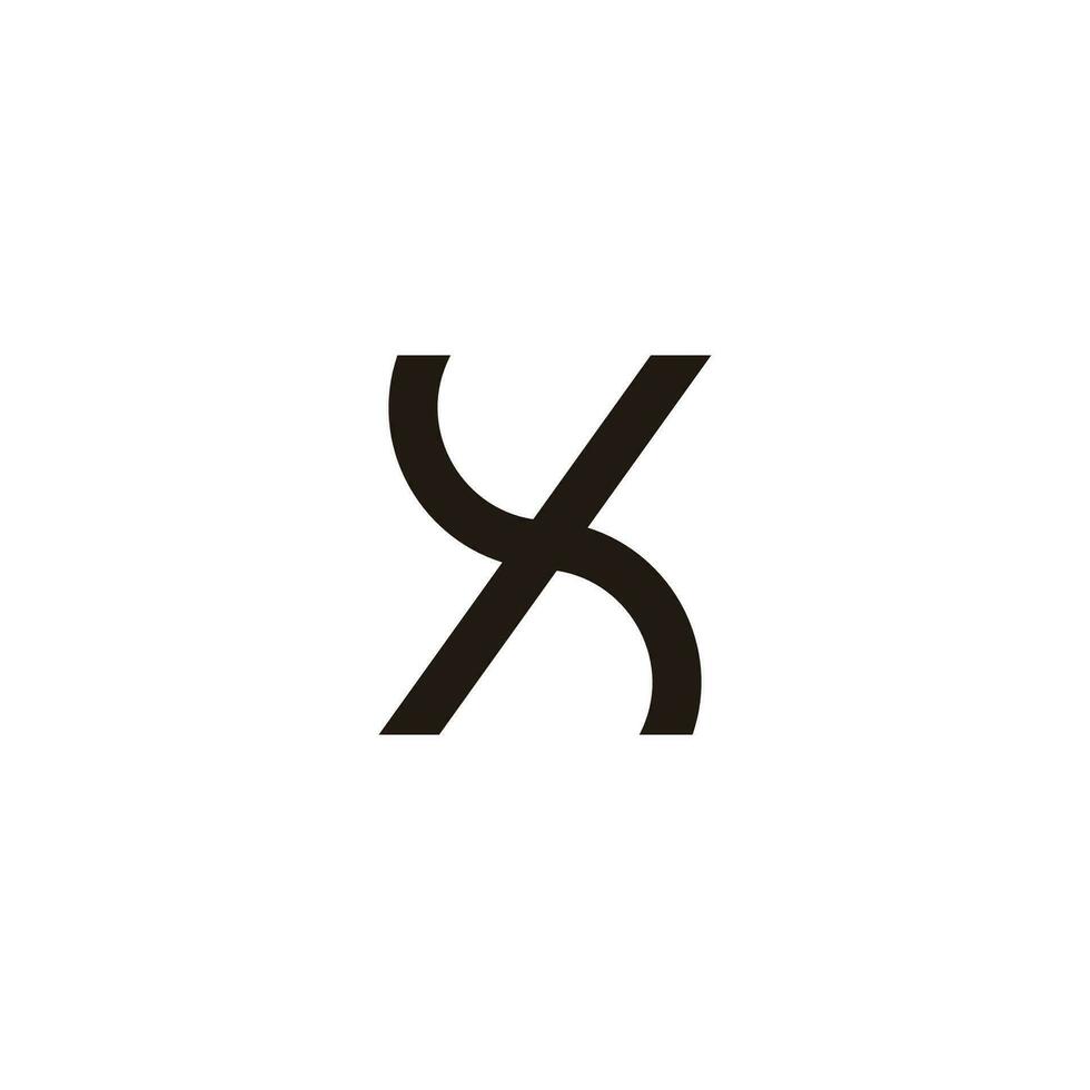 letter kx simple linked line logo vector