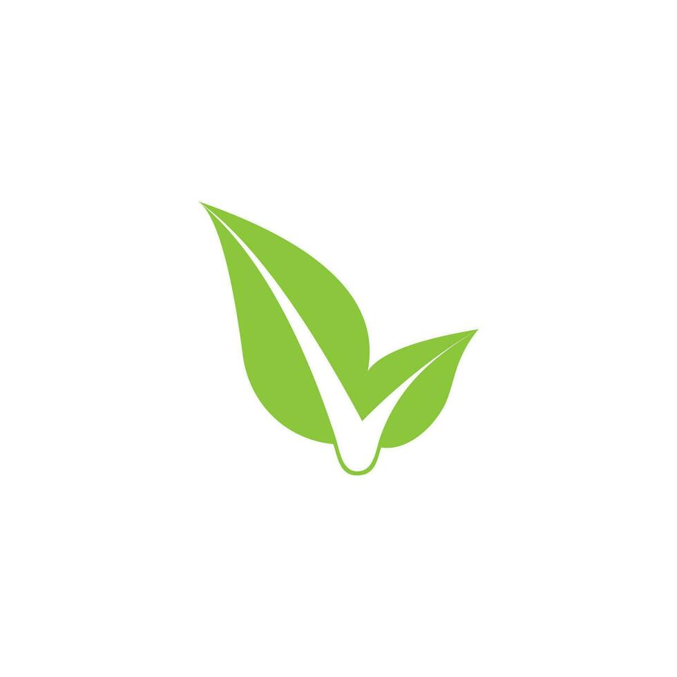 simple geometric leaf clean look logo vector