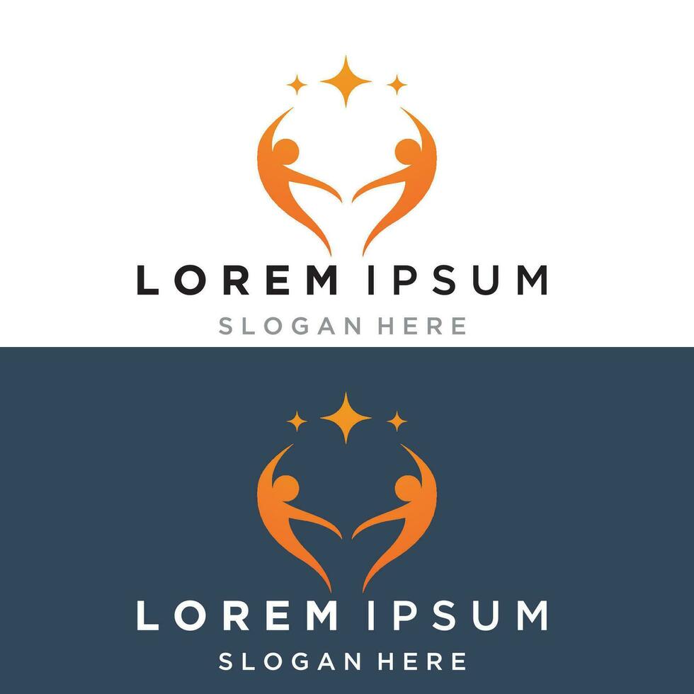 Success People star Logo Vector  Design Template