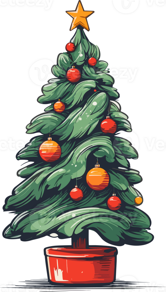 ai generato decorato Natale albero png