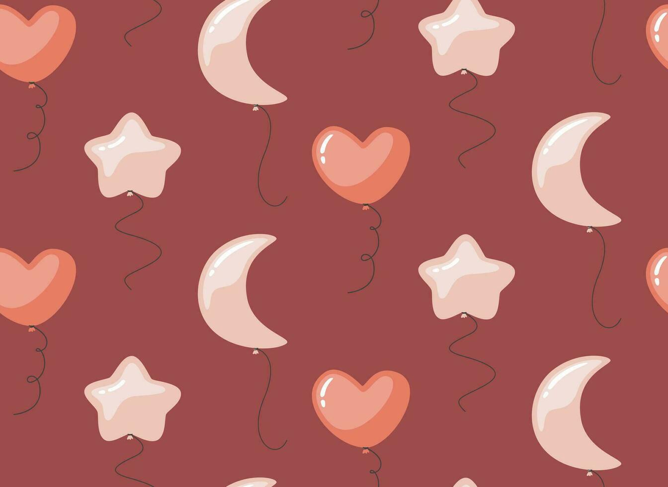 Seamless pattern with pink balloons vector