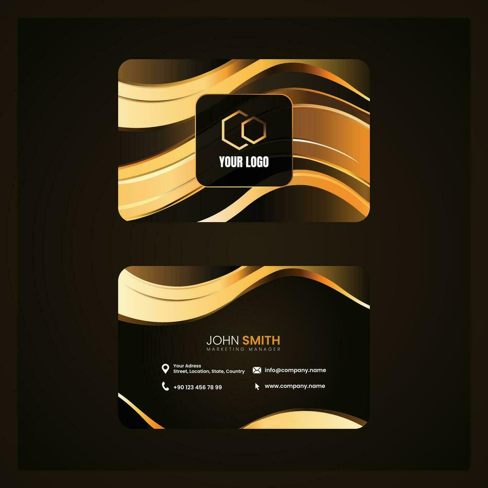 vector gradient golden luxury horizontal business card template