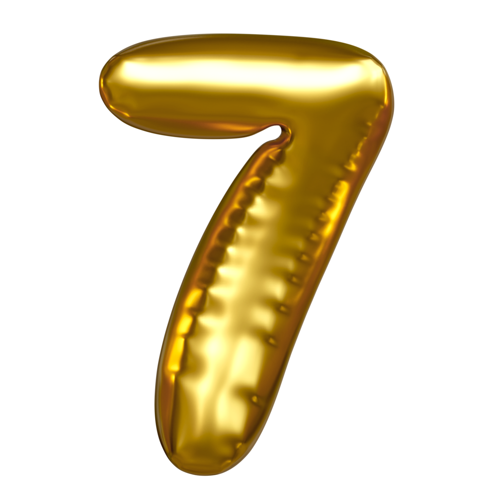 aantal zeven, transparant gouden ballon. voor ontwerpen verjaardag kaarten festivals en jubilea png