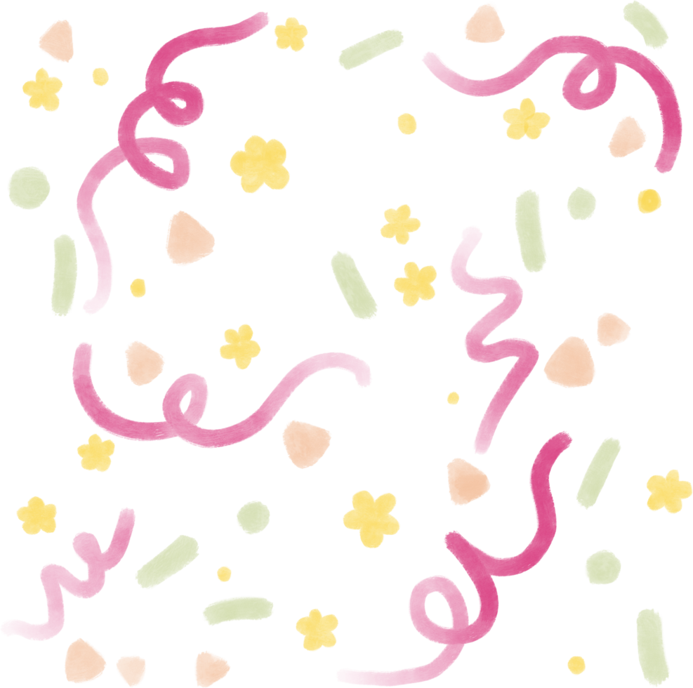 Gouache illustration pastel abstract confetti minimal cute style doodle wallpaper png