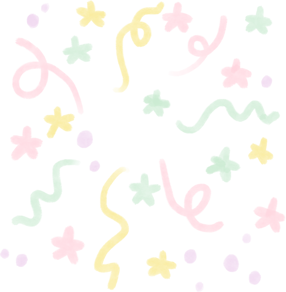 Gouache illustration pastel abstract confetti minimal cute style doodle wallpaper png