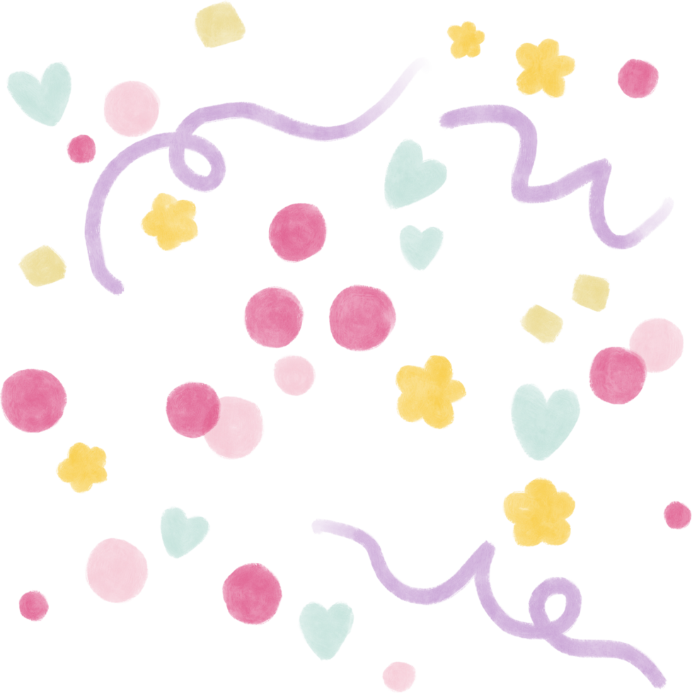 Gouache illustration pastel abstract confetti minimal cute style doodle wallpaper png