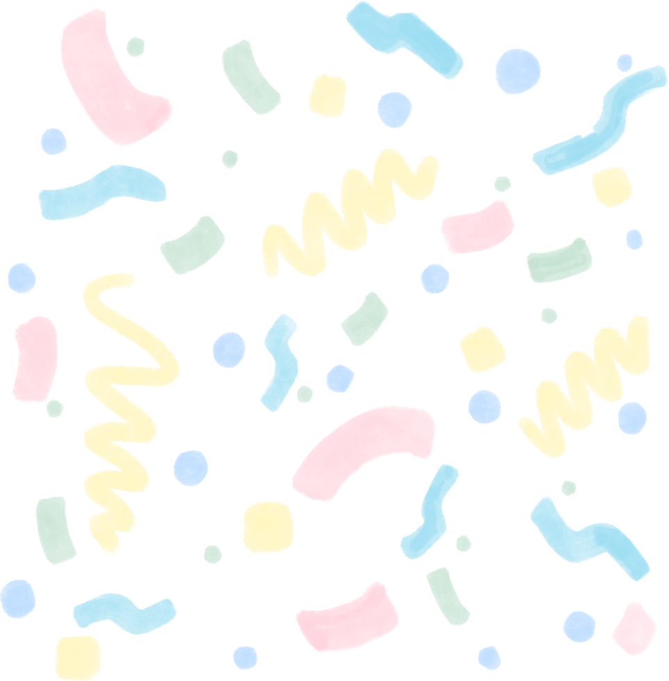 Gouache illustration pastel abstract confetti minimal cute style doodle wallpaper png
