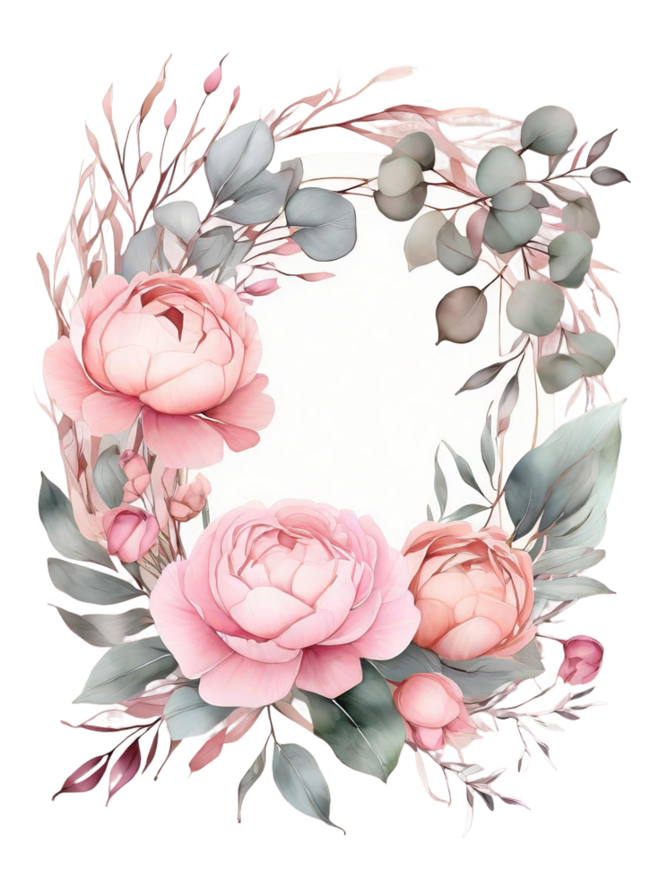 AI generated Free Elegant Flower Bouquet Watercolor Clipart Designs Transparent PNG Background, Generative Ai