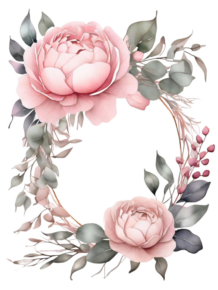 AI generated Free Elegant Flower Bouquet Watercolor Clipart Designs Transparent PNG Background, Generative Ai