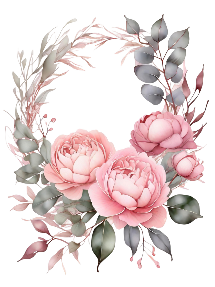 ai generado gratis elegante flor ramo de flores acuarela clipart diseños transparente png fondo, generativo ai