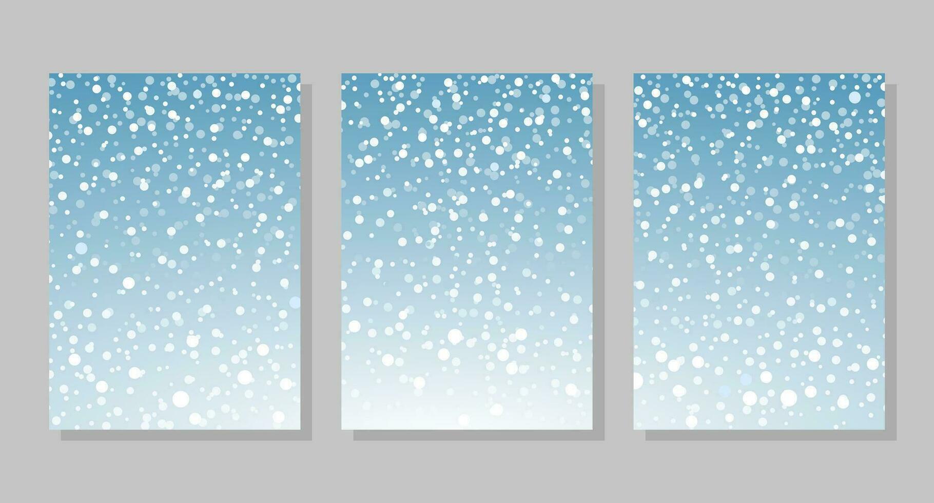 Set of winter sky background with snow, frames. Vector illustration. Social media banner template for stories, posts, blogs, cards, invitations.