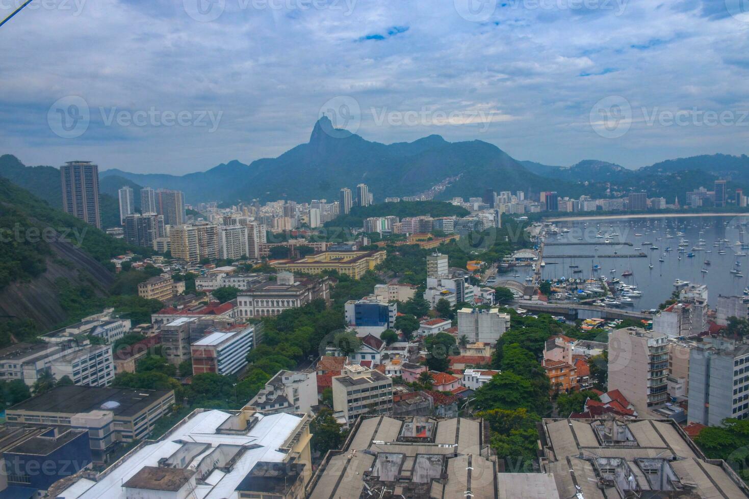 Landscape view The Sugarloaf Cable Car is a cableway system in Rio de Janeiro, Brazil. photo