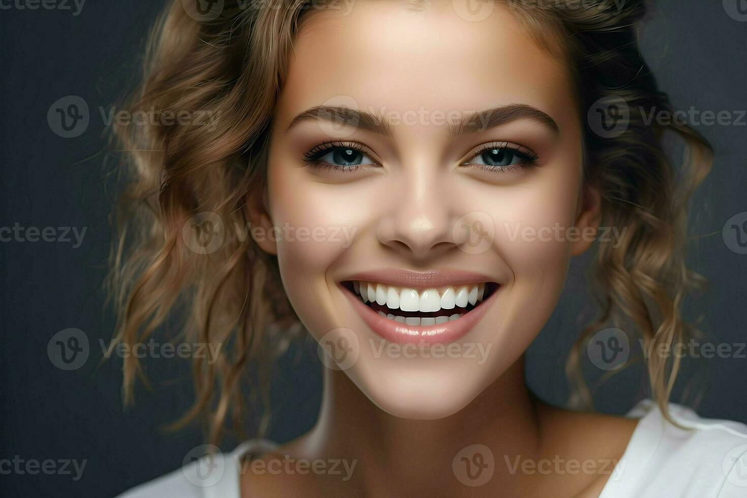 AI generated Portrait of a smiling woman photo