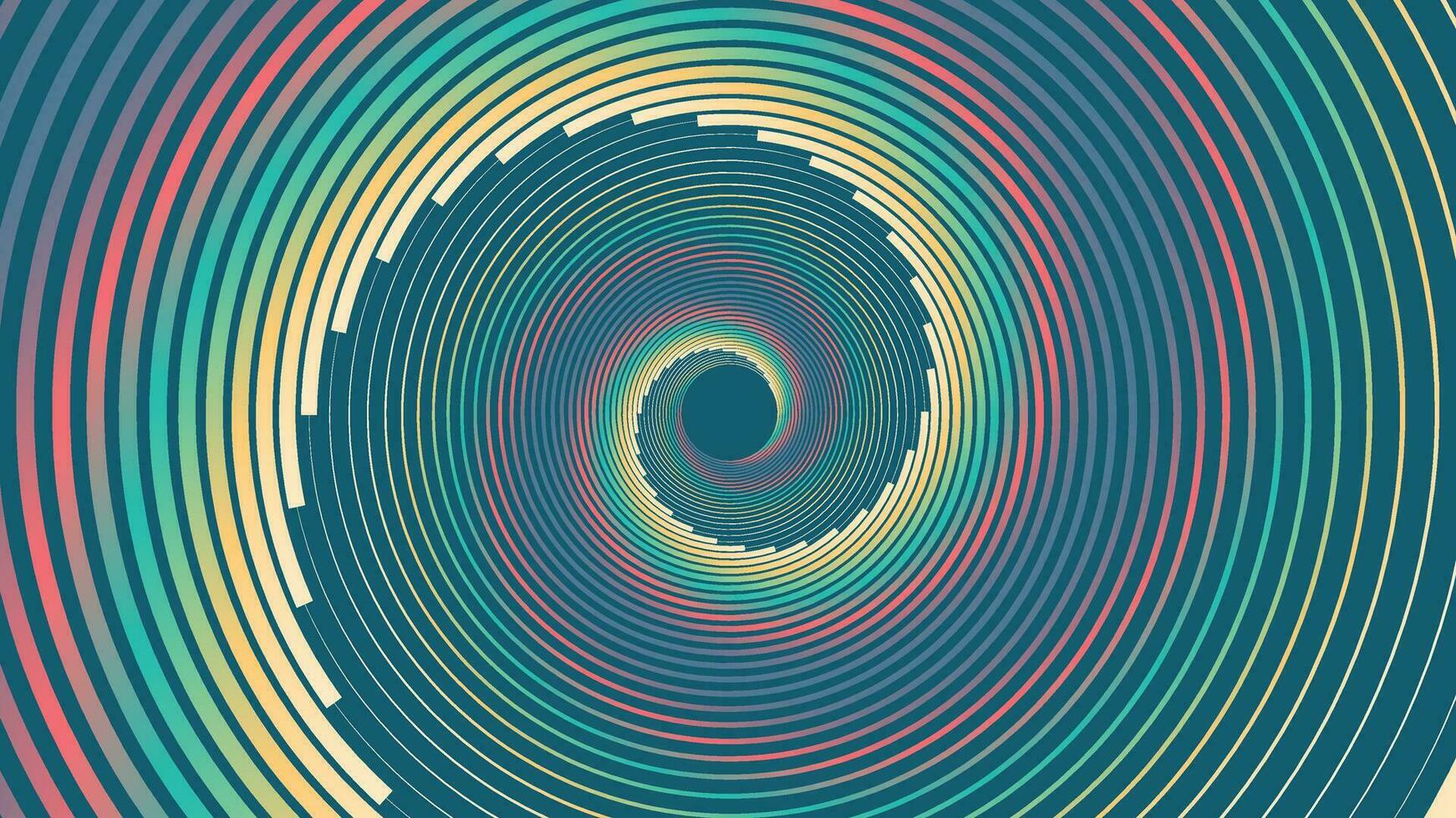 Abstarct spiral round dotted vortex logotype background in dark blue color. vector