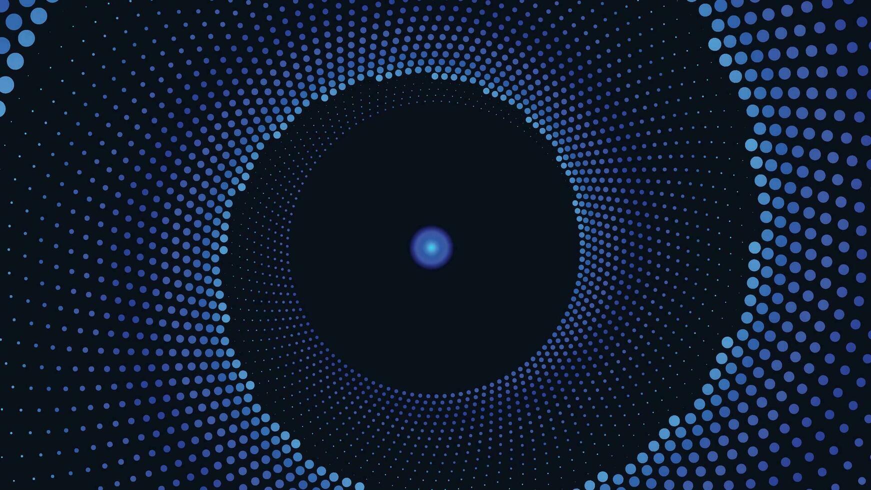 resumen espiral redondo vórtice estilo punteado sonido antecedentes en oscuro azul color. vector