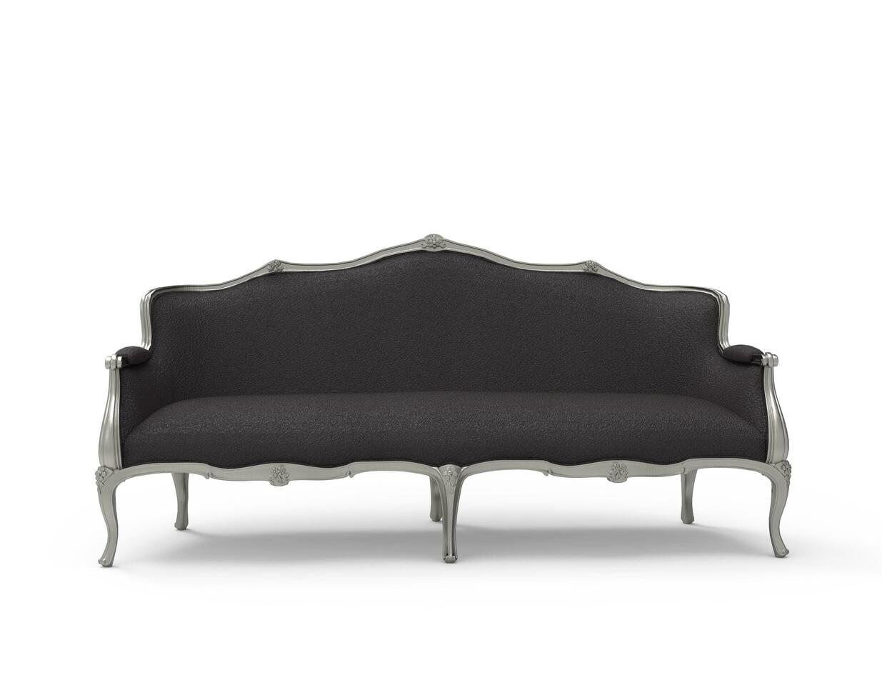 Classic Black Leather Sofa isolated on white background. Furniture Collecction photo