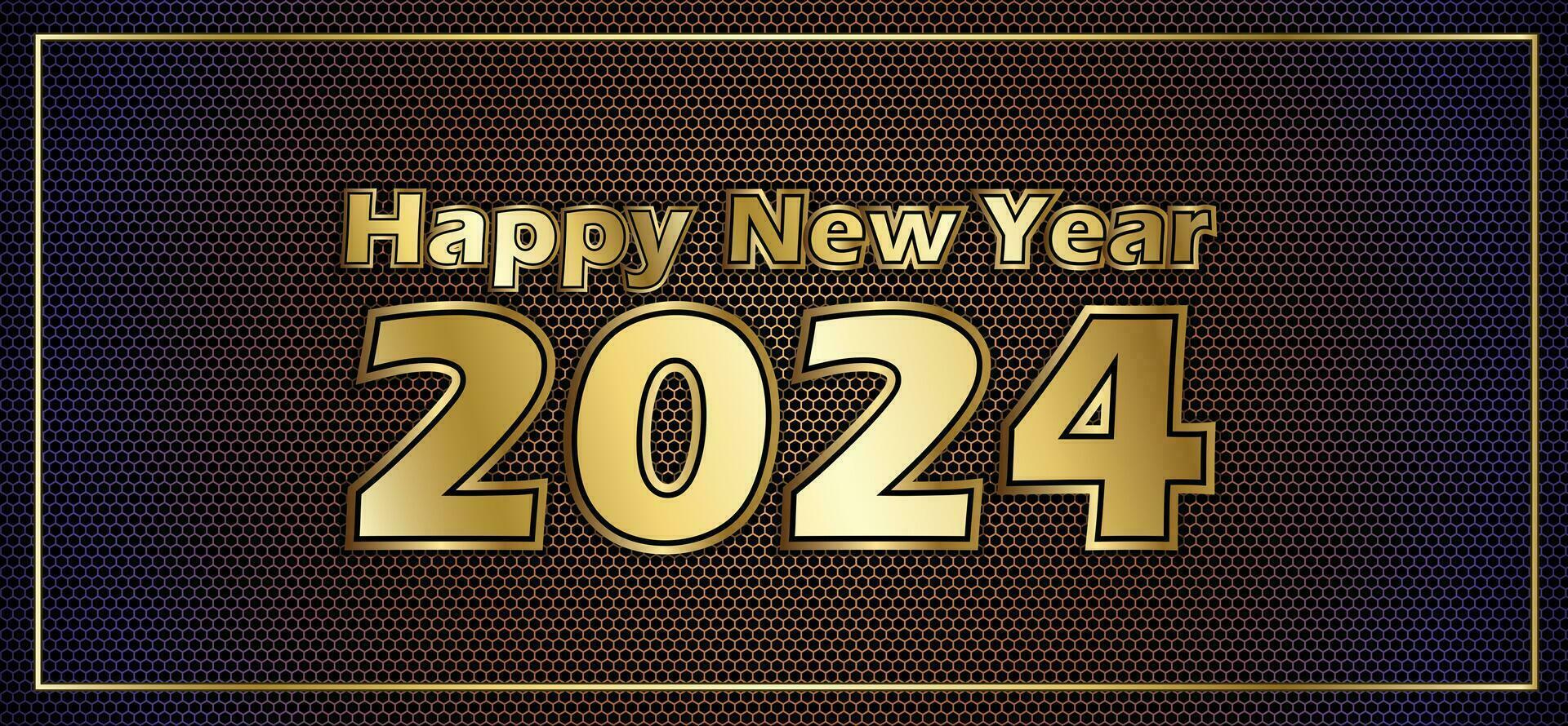 New year 2024 celebrations gold greetings banner vector