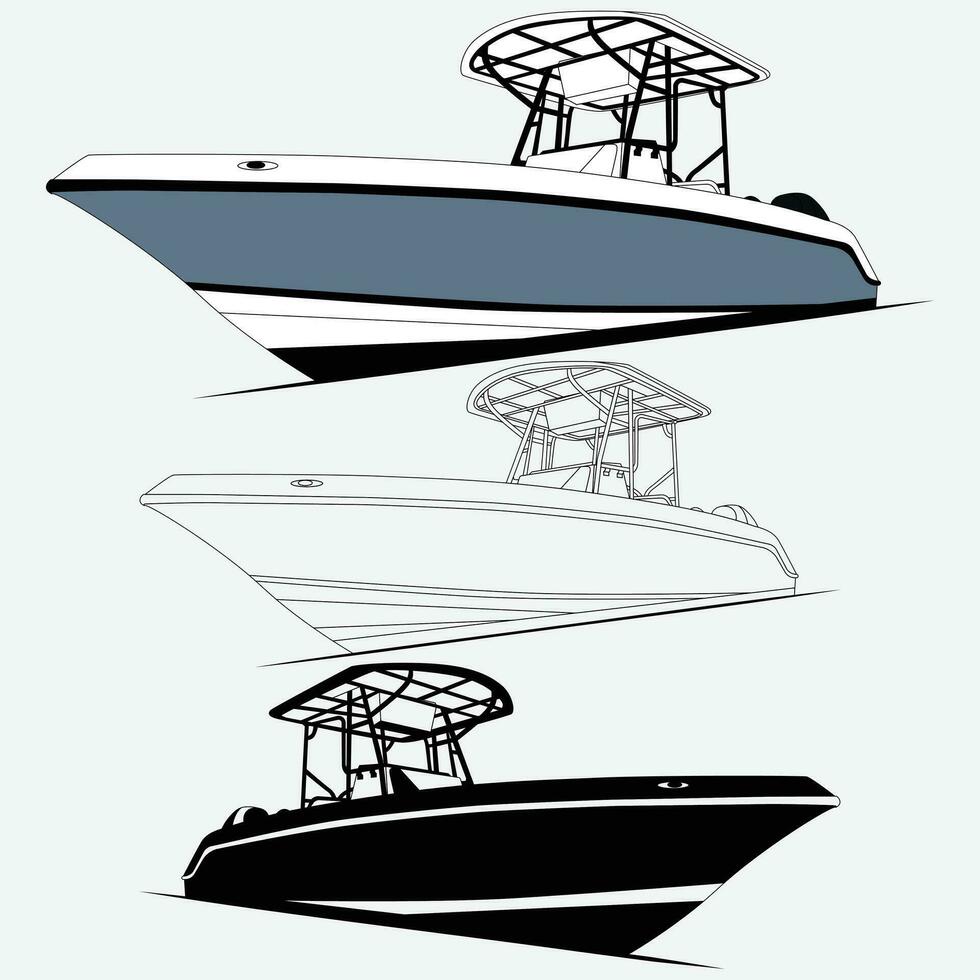 Charter fishing boat vector