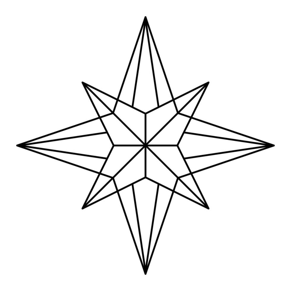 Navidad vector copo de nieve origami estrella de Belén aislado en blanco antecedentes. geométrico línea nieve icono. Navidad diseño elemento para bandera, saludo tarjeta