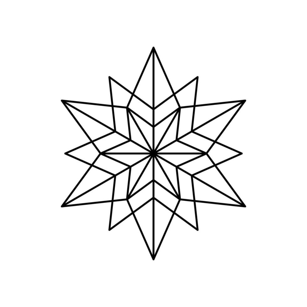 Navidad vector copo de nieve origami estrella de Belén aislado en blanco antecedentes. geométrico línea nieve icono. Navidad diseño elemento para bandera, saludo tarjeta