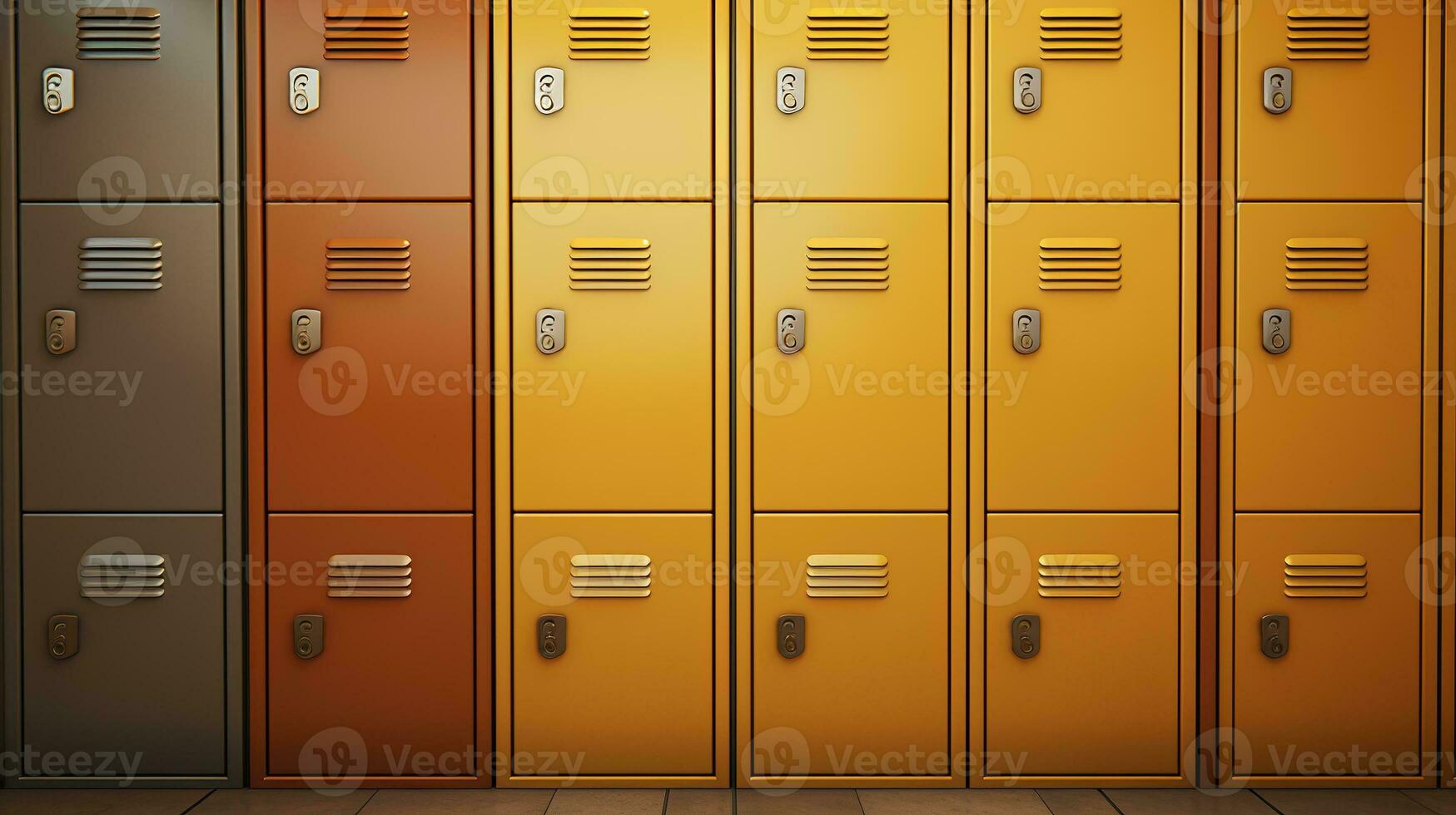 AI generated Generative AI, Row of high school lockers in the hallway, locker room photo