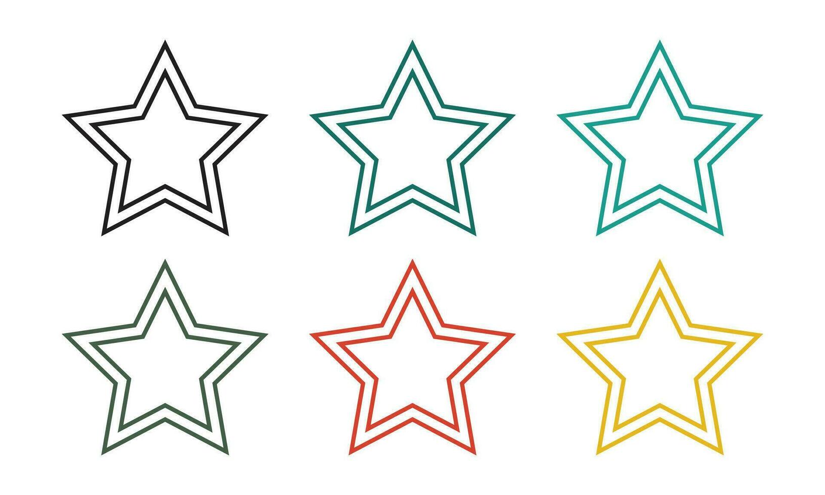 conjunto de favorito oro o plano estrella íconos para aplicaciones y sitios web vector