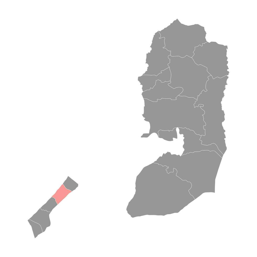 gaza gobernación mapa, administrativo división de Palestina. vector ilustración.