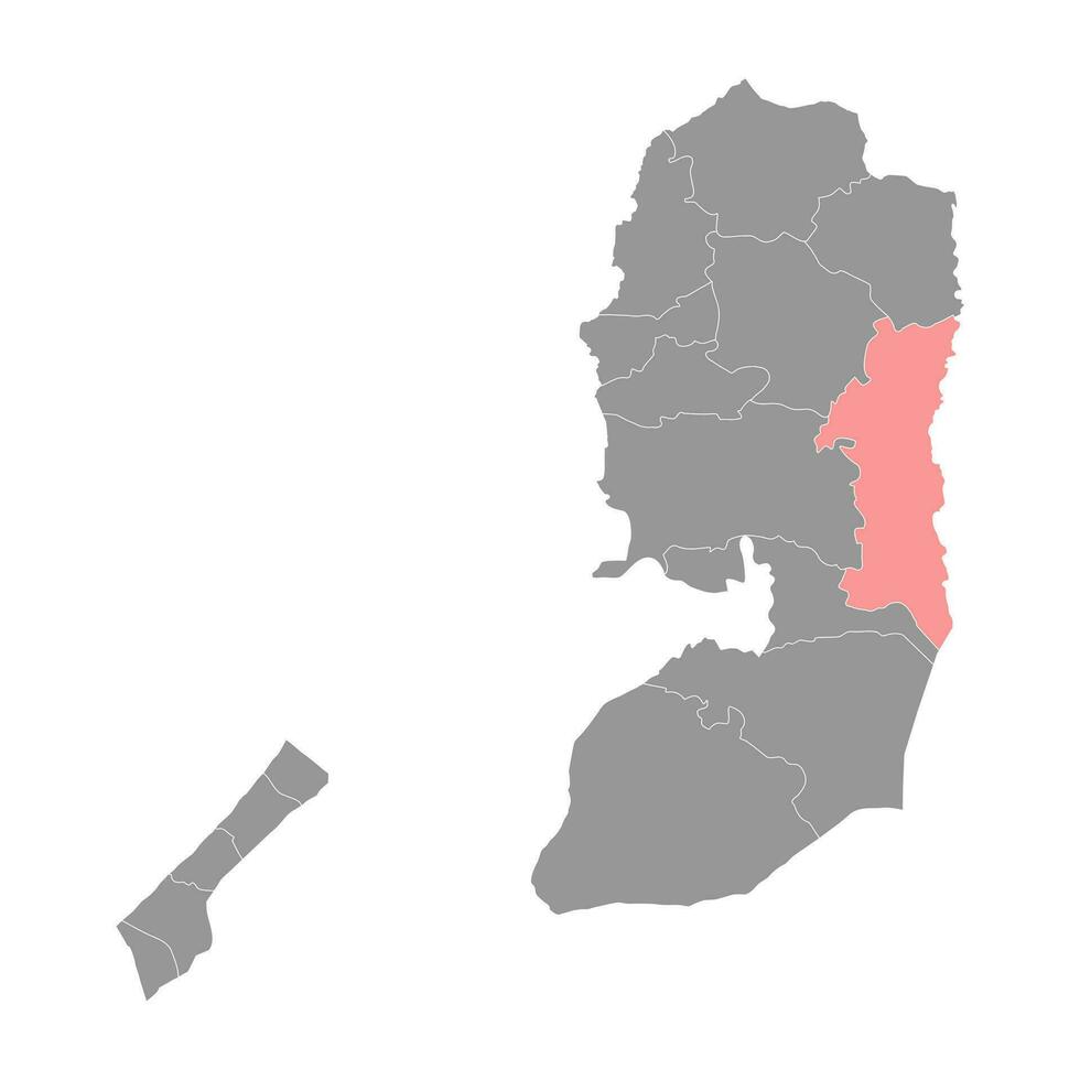 Jericó gobernación mapa, administrativo división de Palestina. vector ilustración.