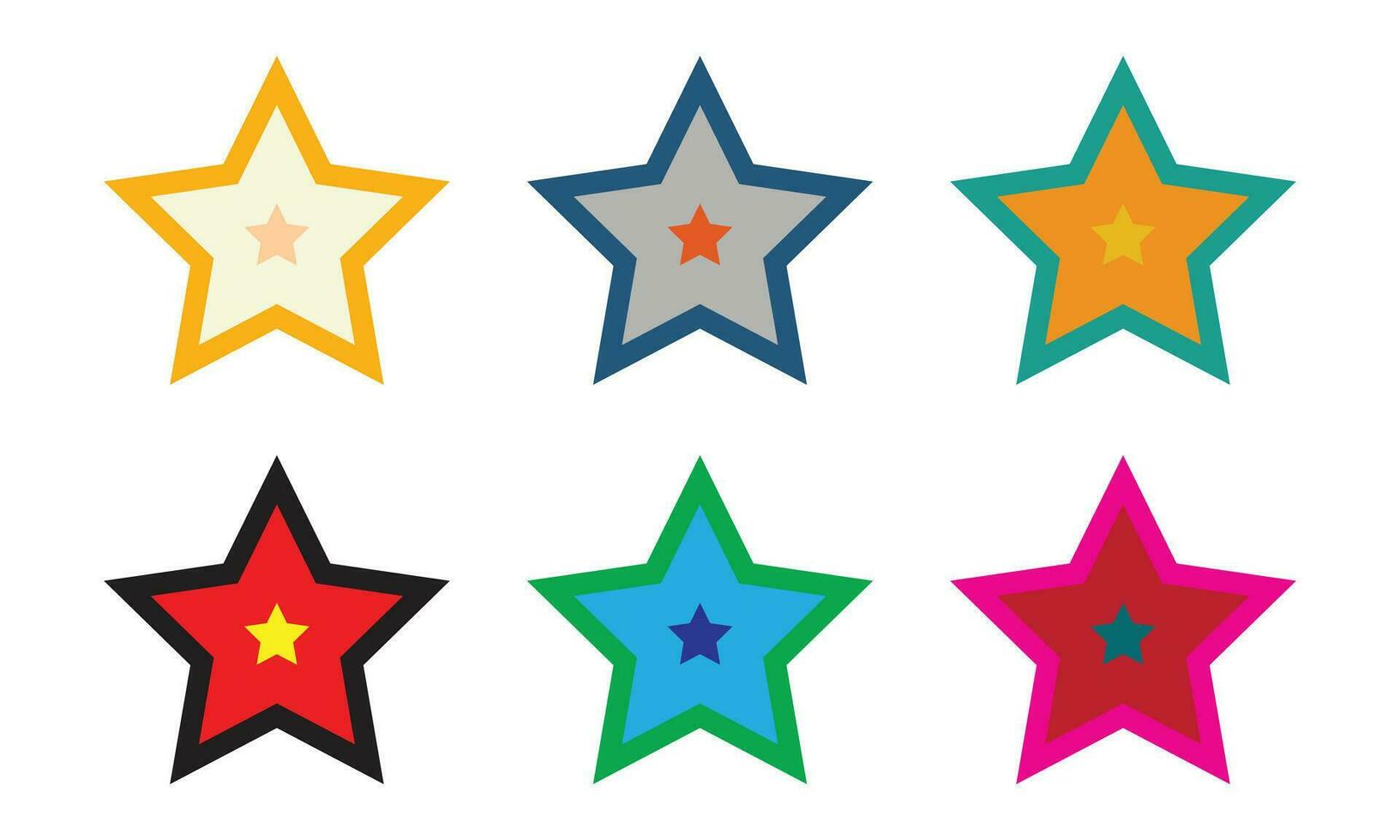 Set of favorite Gold or flat star icons for apps and websites. vector