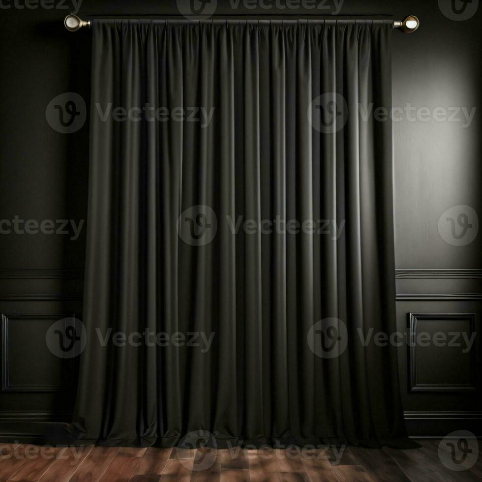 AI generated Black curtain background Created with Generative AI photo