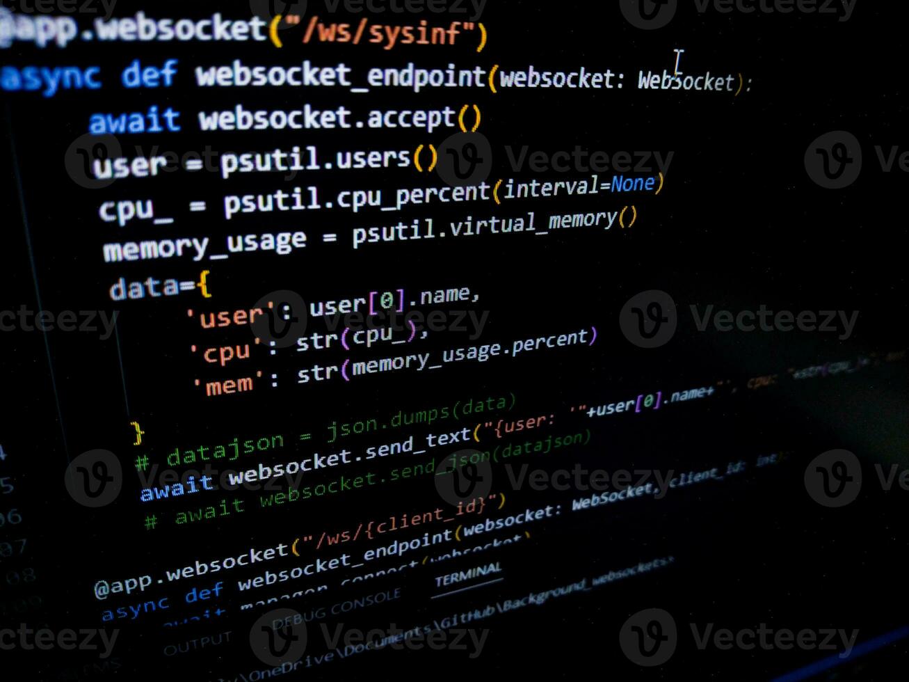 programación código en un computadora pantalla. fuente código foto. tecnología antecedentes. foto