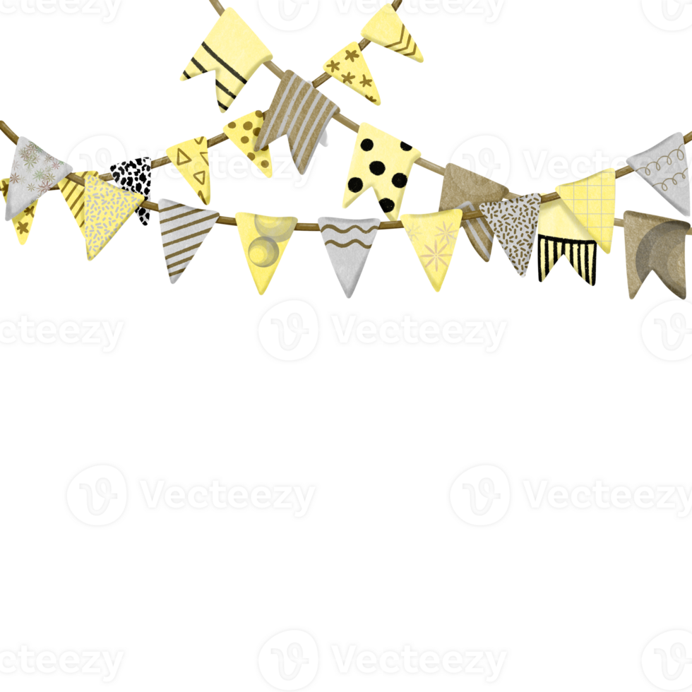 hand draw party bunting illustration, png