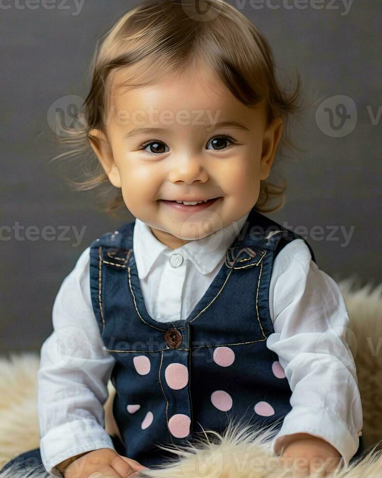 AI generated closeup Portrait smiling babyGenerated Image photo