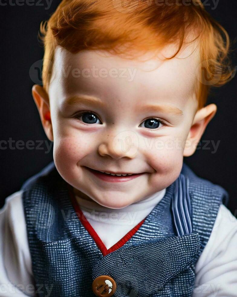 AI generated closeup Portrait smiling babyGenerated Image photo