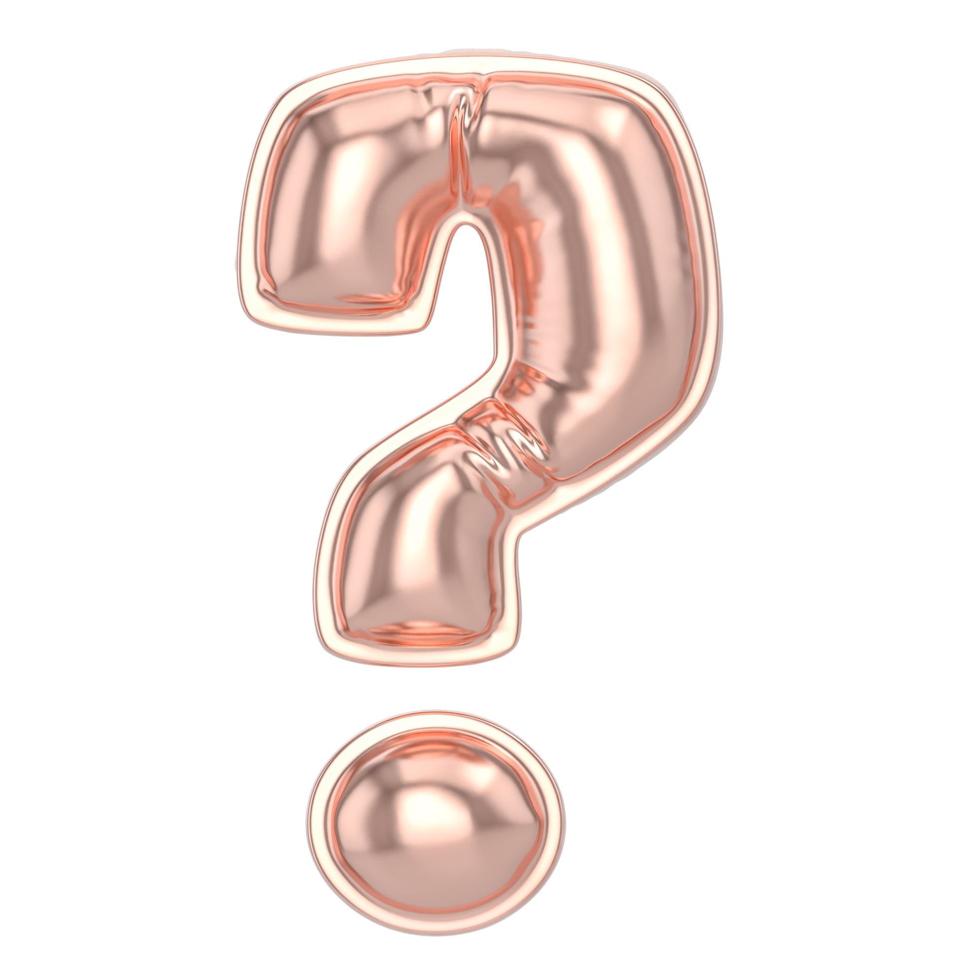Balloon Question Mark Gold 3D Render 34973124 PNG
