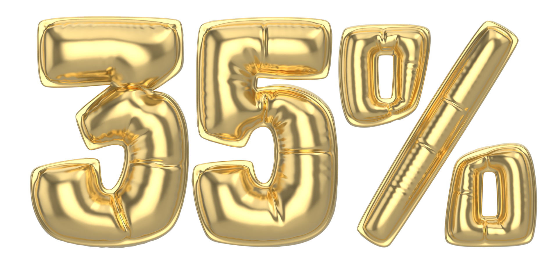 35 Percent Gold 3D Number 34973207 PNG