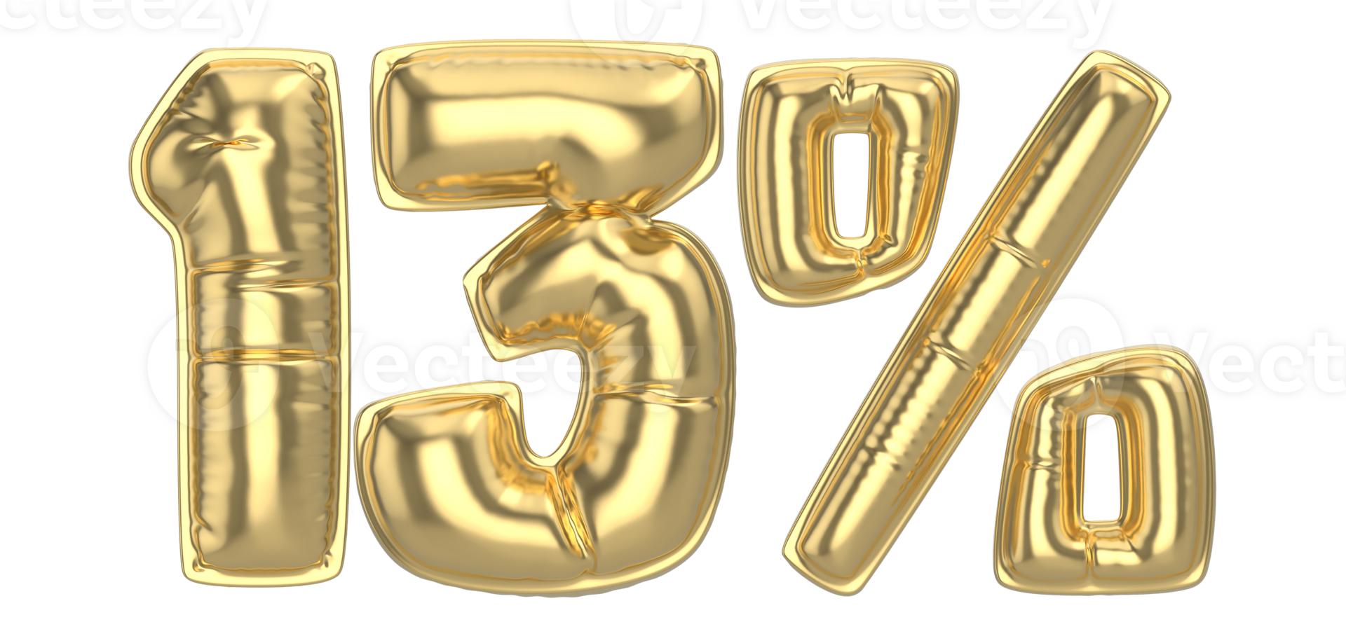 13 Percent Gold 3D Number 34973222 PNG 13-percent-gold-3d-number-34973222-png