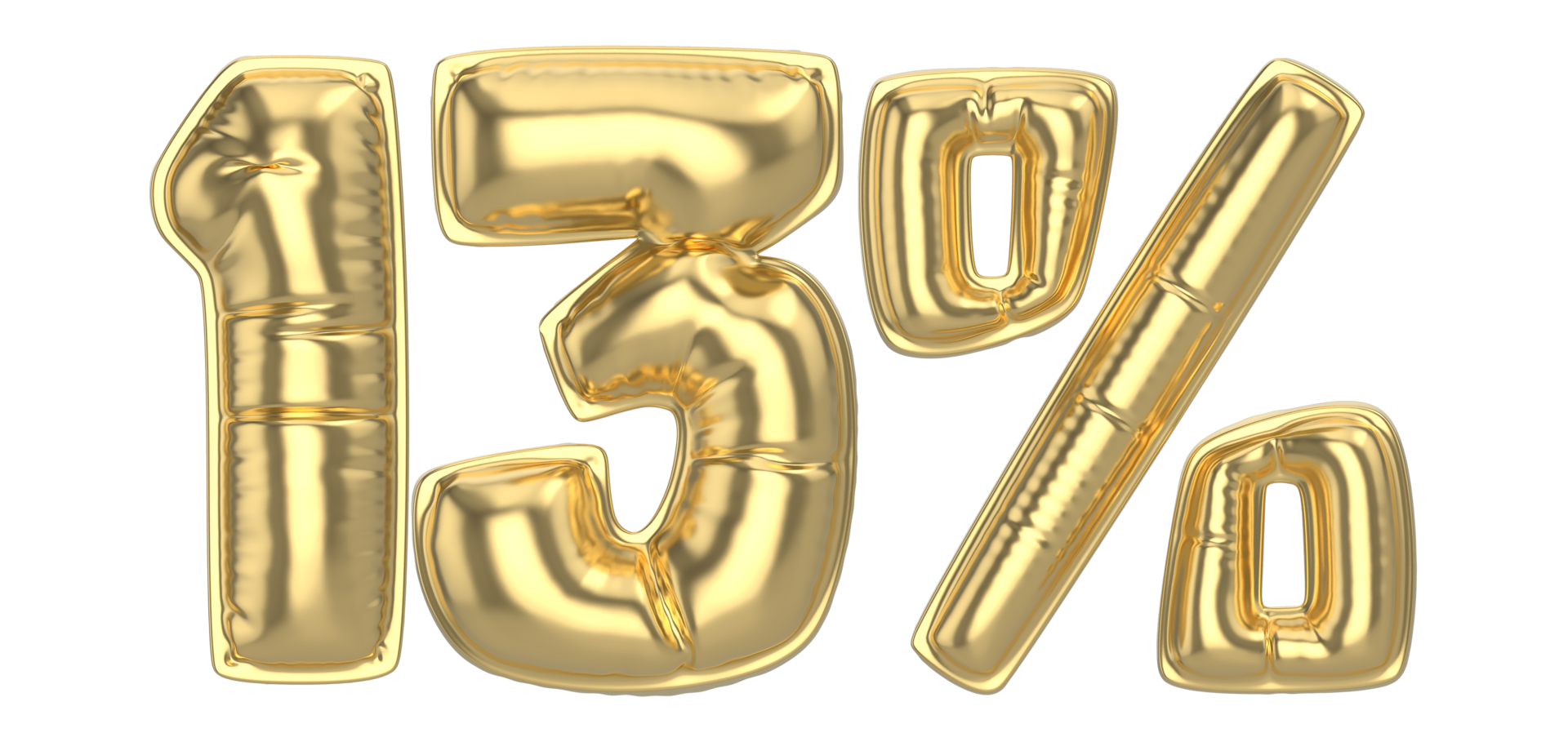 13 Percent Gold 3D Number 34973222 PNG 13-percent-gold-3d-number-34973222-png