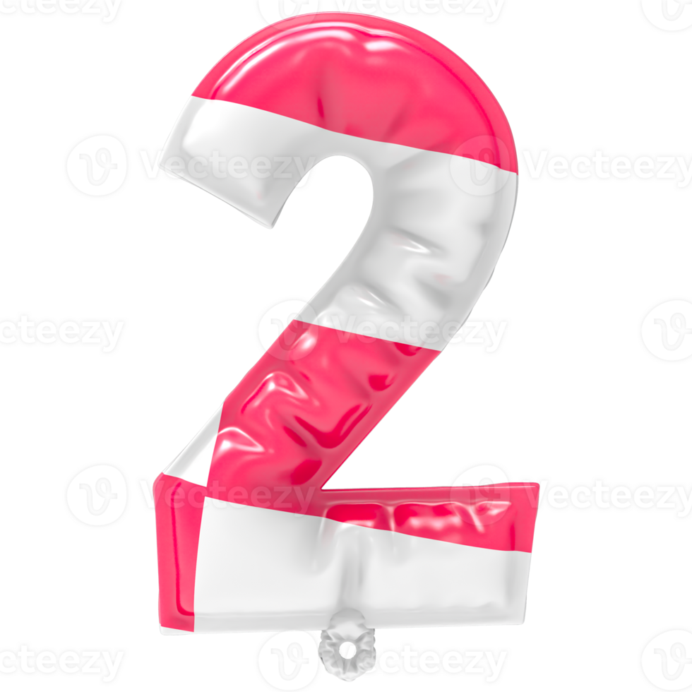 Balloon 2 Number Pink png