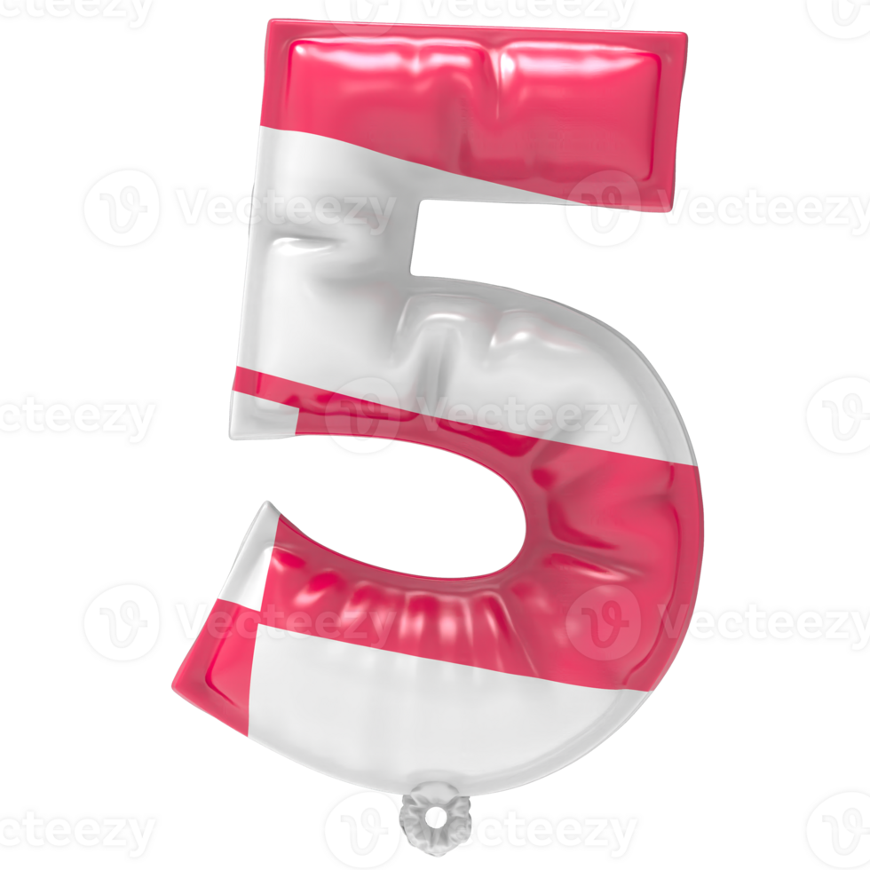 Balloon 5 Number Pink png