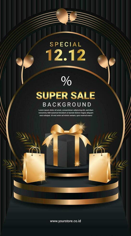 background black and gold sale discount awarding social media luxury website template 5 vector