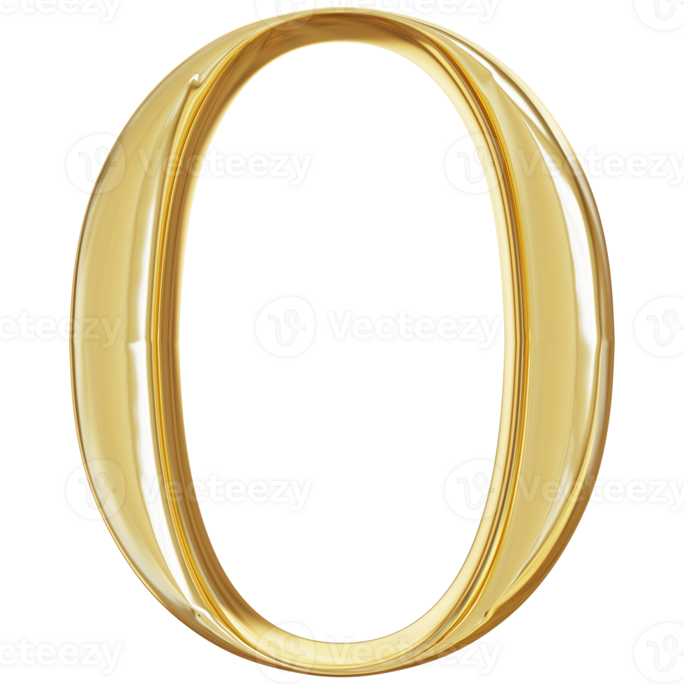 0 Gold Number 3D png