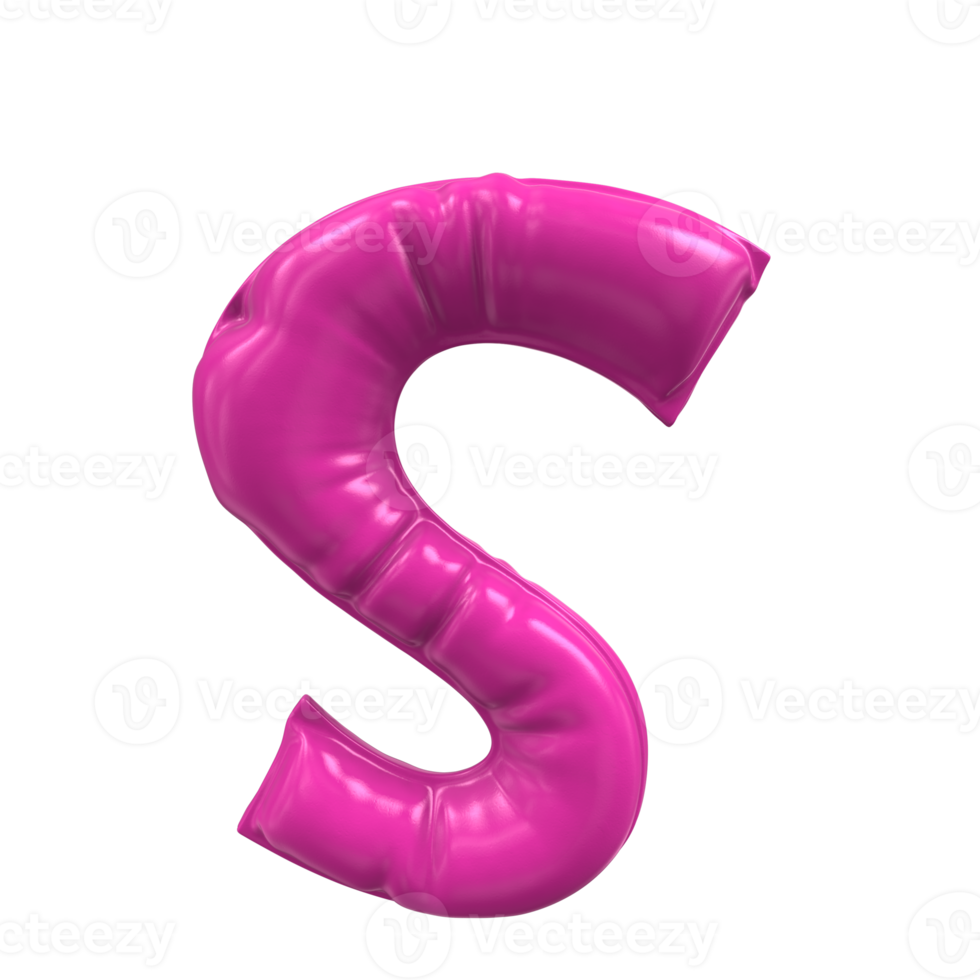 a pink balloon letter s on a transparent background png