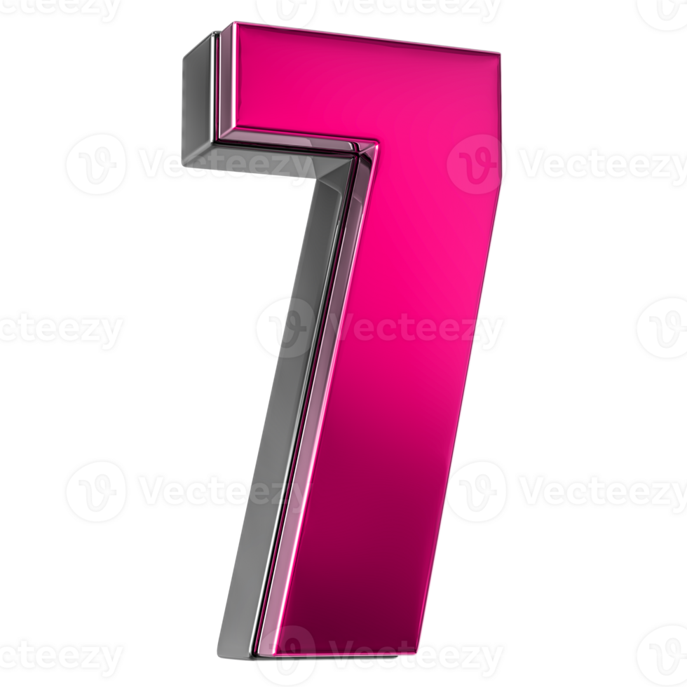 a pink number seven on a transparent background png