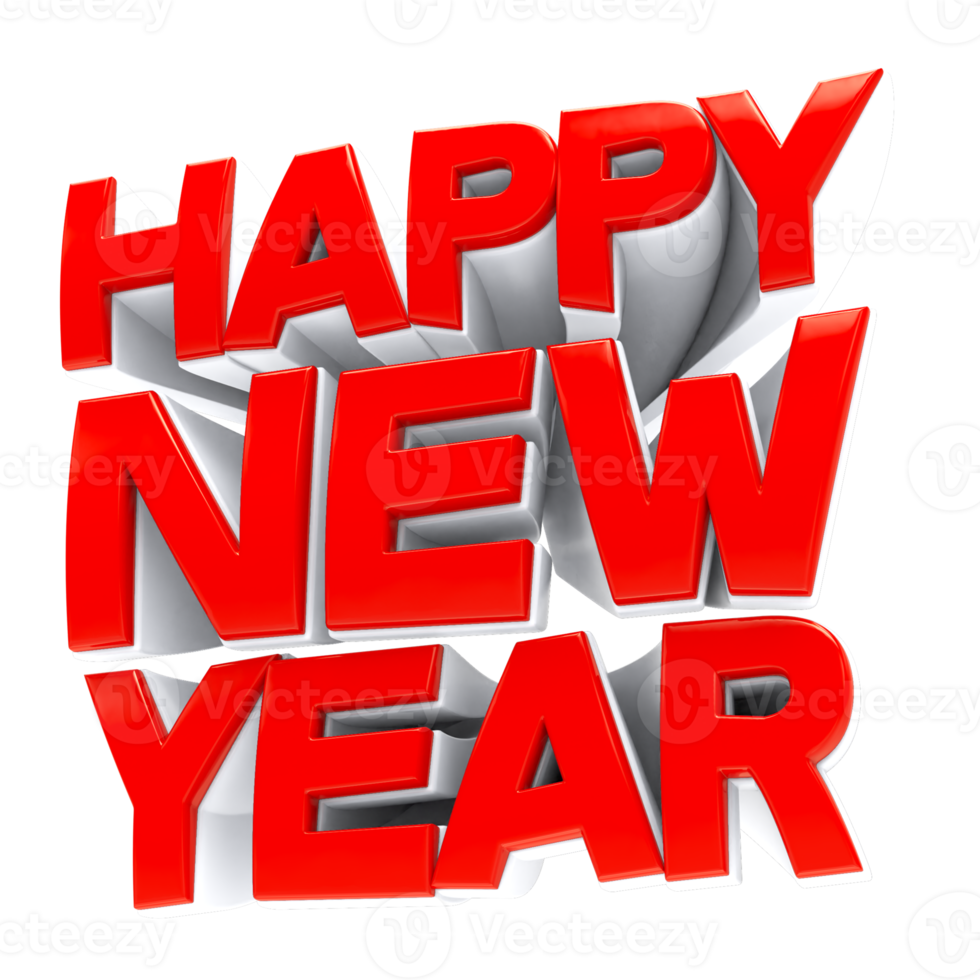 happy new year text on transparent background png