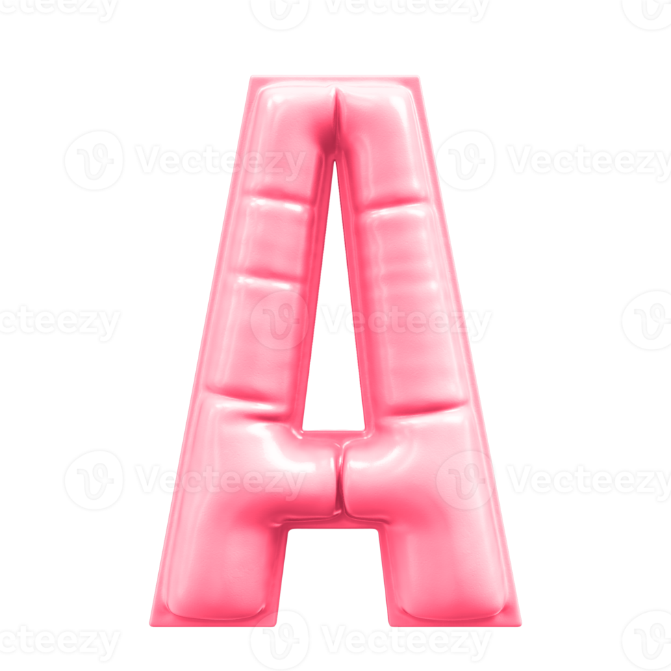 A Font Pink 3D Render png