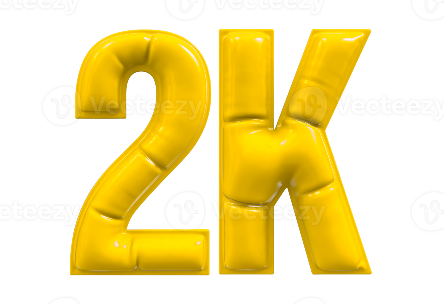 Balloon 2K Number Gold Follow 3D png