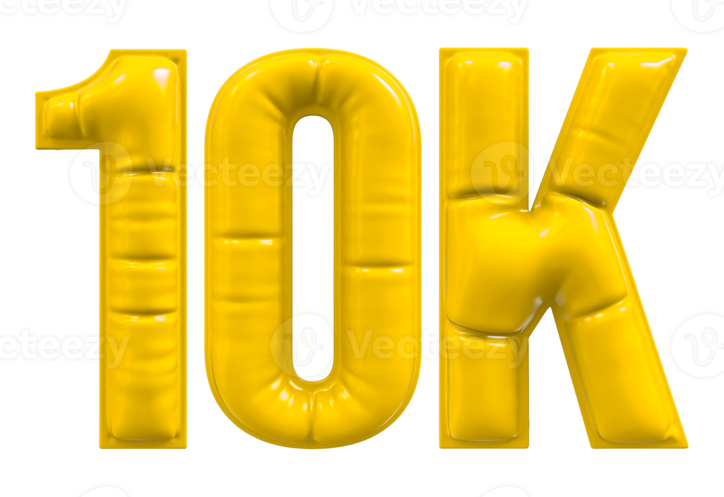 Balloon 10K Number Gold Follow 3D png